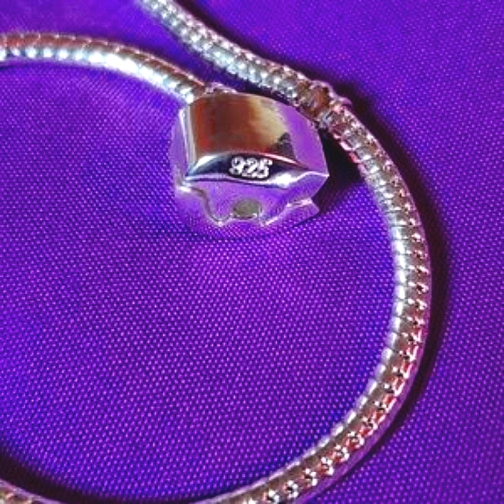 .925 Thick Solid Sterling  Charm Bracelet